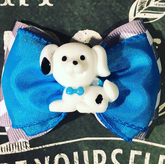 2" Cute Puppy Double Layer Mini Bow - Dog Bows - Bows for Dogs - Bows for Girls - Chevron Print Bows