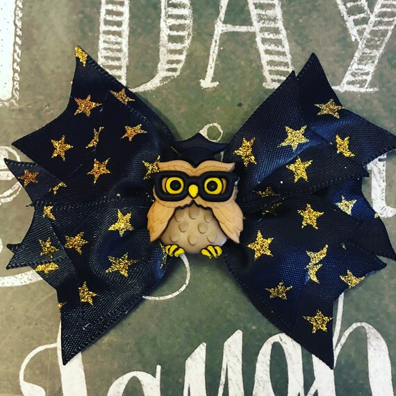 2” Mini Pinwheel Graduation Bow for Dogs or Girls - Dog Bows - Limited Edition Mini Pinwheel Bow - Graduation Bows - Owl Bows - Star Bows