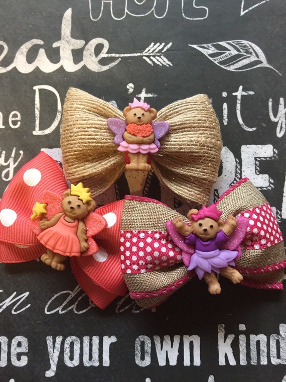 Bows for Dogs or Girls - Mini 2" - Princess Bears