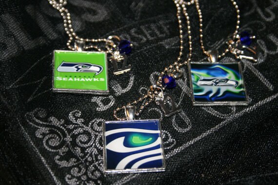 Square Seahawks Inspired Necklace