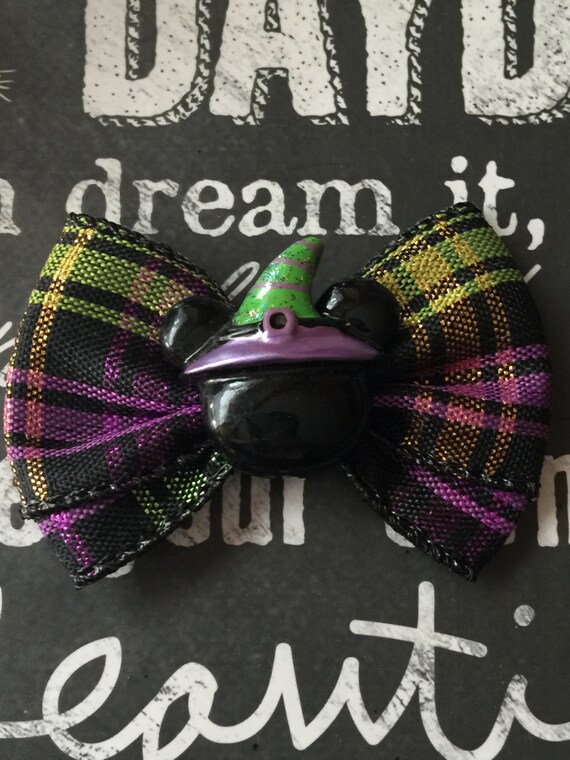 2" Halloween Mickey with Witch Hat Mini Bow