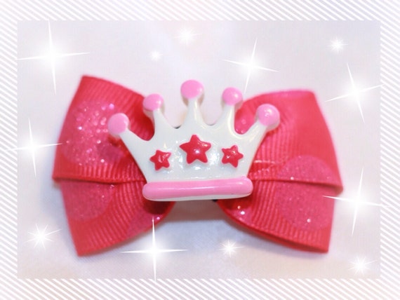 2" Pink Princess Dog Bow