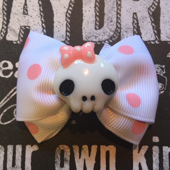 2" Girly Skull Mini Bow