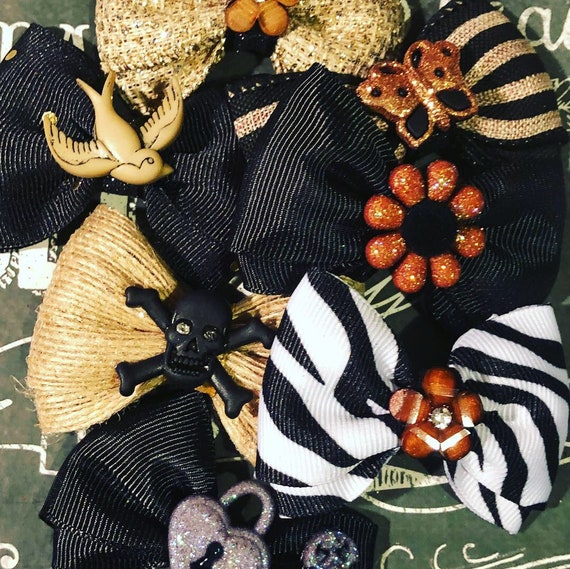 2” Steampunk Mini Bows - Mini Bows for Dogs- Bows for Girls - Dog Bows - Dog Hair Bows - Steampunk Bows