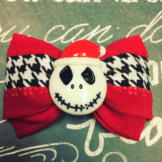 Bows for Dogs or Girls - 2" Nightmare Before Christmas Mini Bow - Dog Bows - Christmas Bows - Jack Skellington - Bows - Bows for Girls