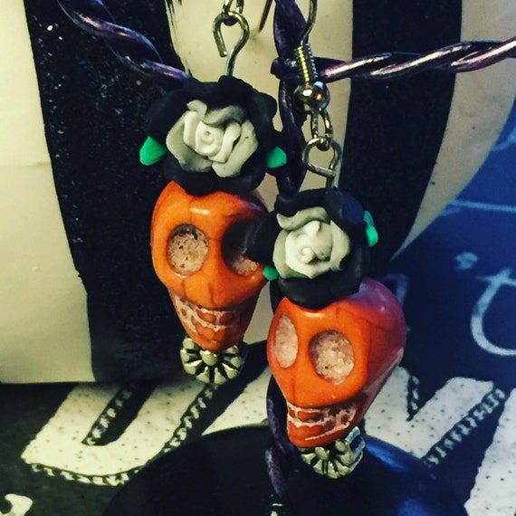 Day of the Dead Inspired Dangle Earrings