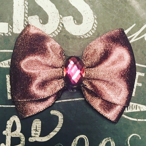 2" Rose Gold Mini Bow - Dog Bows - Bows for Girls - Sparkly Bows - Dog Hair Bows - Bows for Dogs - Rose Gold Bows