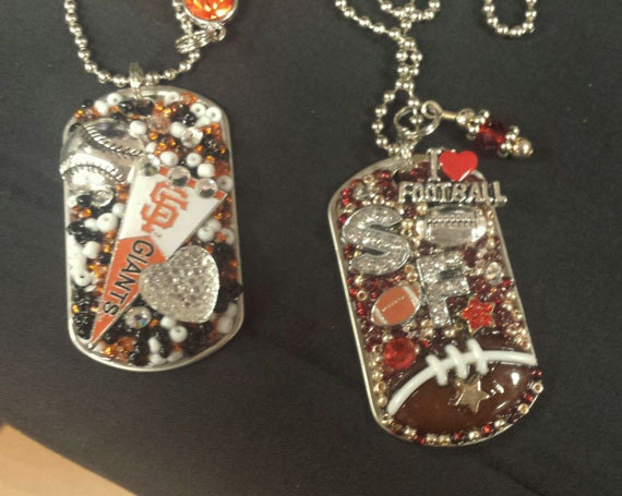 San Francisco Giants OR 49ers Inspired Bling Embellished Necklace
