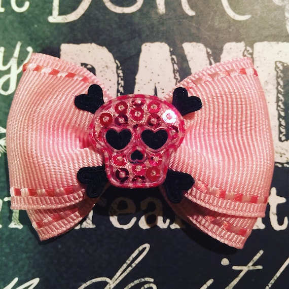 2" Pink Girly Sequined Mini Bow
