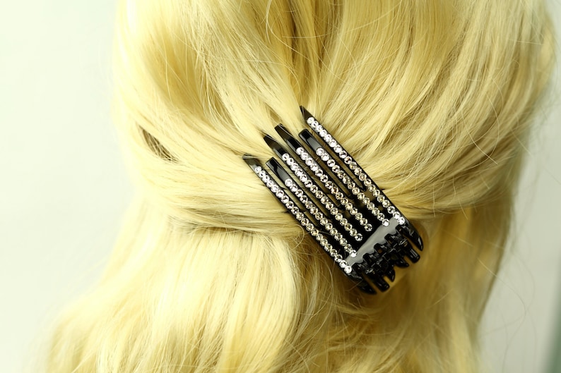 Alligator Hair Clip W/ Swarovski Elements Crystals,brown Large Hair Alligator Clip,black Plastic