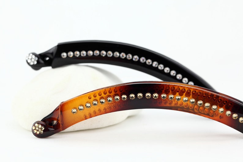 Crystal Banana Hair Clip Black Banana Clip Long and Thin Etsy