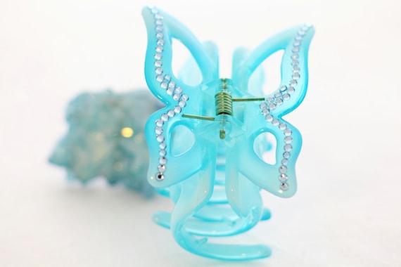 Chalcedony Butterfly Hair Clip, Swarovski Elements Crystal  display picture 3