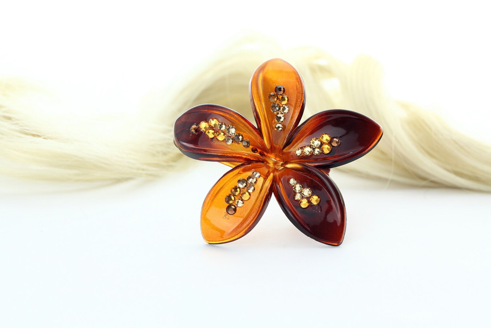 Flower Hair Clipplumeria Alligator Clip in Black Medium Size Etsy