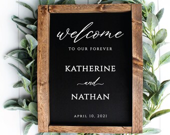 Letrero de bienvenida para bodas - Decoración para bodas - Calcomanías para bodas que puedes hacer tú mismo - Calcomanía de bienvenida para bodas - Vinilo para bodas - Bienvenidos a nuestra eternidad