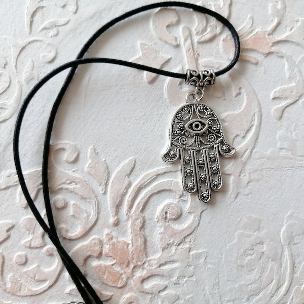 Mystische Halskette Die Hand der Fatma, Hamsa-Hand-Halskette, Erwachsener Unisex-Schmuck, Herren-Damen-Schmuck