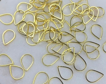 Golden Brass Teardrop Stitch Marker Set - 10-30 pcs