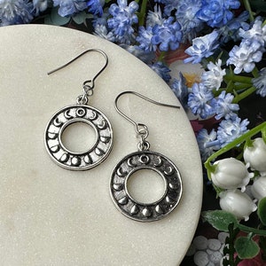 Moon Phase Ring Earrings