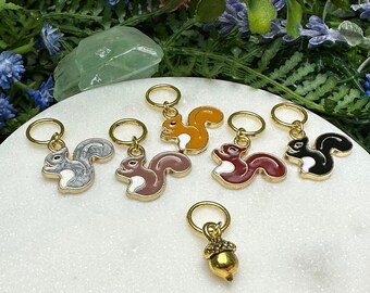 Squirrels Stitch Marker/Progress Keeper Set - 6 pcs