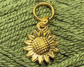 Golden Sunflower Stitch Marker/Progress Keeper - 1 pc