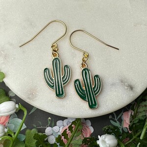 Green Cactus Earrings