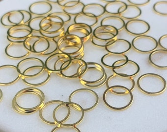 Golden Brass Rings Stitch Marker Set for Needles up to 8mm - 10-30 pcs