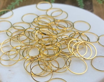 Golden Brass Rings Stitch Marker Set for Needles up to 12mm - 10-30 pcs