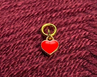 Tiny Red Love Hearts Stitch Marker Set - 5 pcs