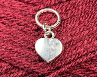 Silver Love Hearts Stitch Marker/Progress Keeper Set - 5-10 pcs