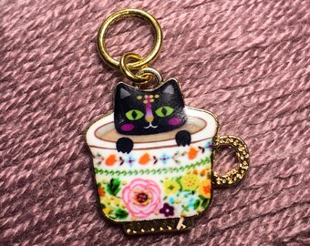 Cocoa Cat Stitch Marker/Progress Keeper - 1 pc