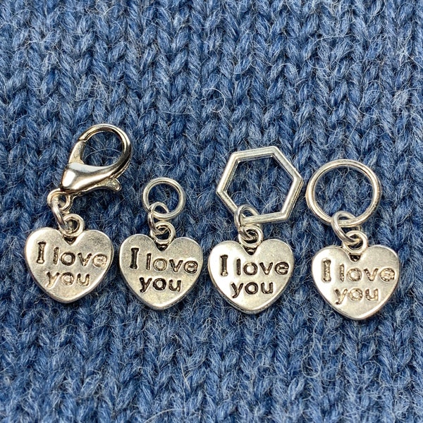 I Love You Heart Stitch Marker/Progress Keeper - Donate to Equal Justice Initiative