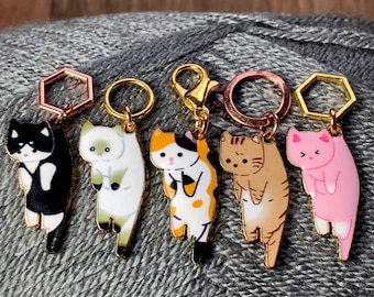 Five Adorable Kittens Stitch Marker/Progress Keeper Set - 5 pcs
