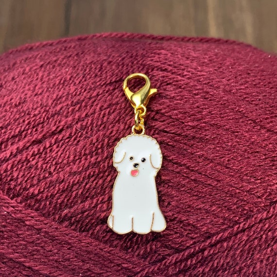 White Fluffy Dog Stitch Marker/progress Keeper 1 Pc - Etsy