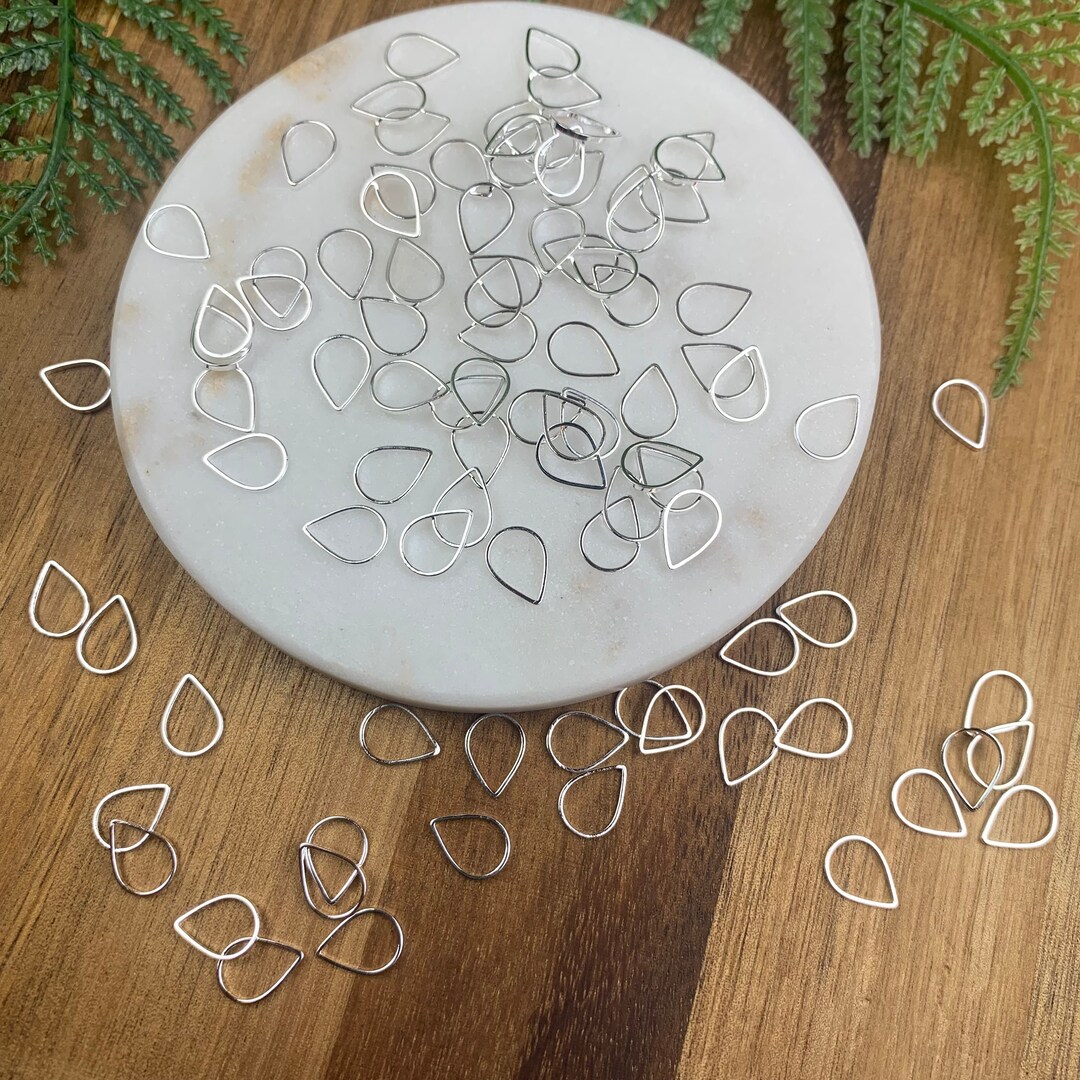 Silver Brass Teardrop Stitch Marker Set 1030 Pcs Etsy