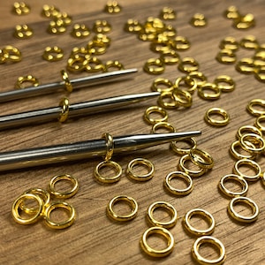 Tiny Gold Sock and Shawl Stitch Markers - 11 pcs