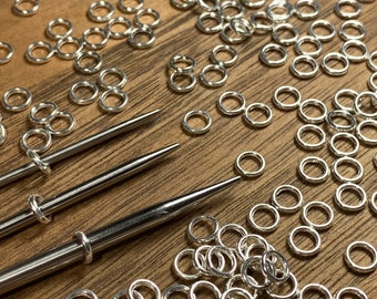 Tiny Silver Sock and Shawl Stitch Markers - 11 pcs
