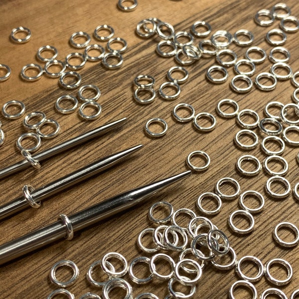 Tiny Silver Sock and Shawl Stitch Markers - 11 pcs