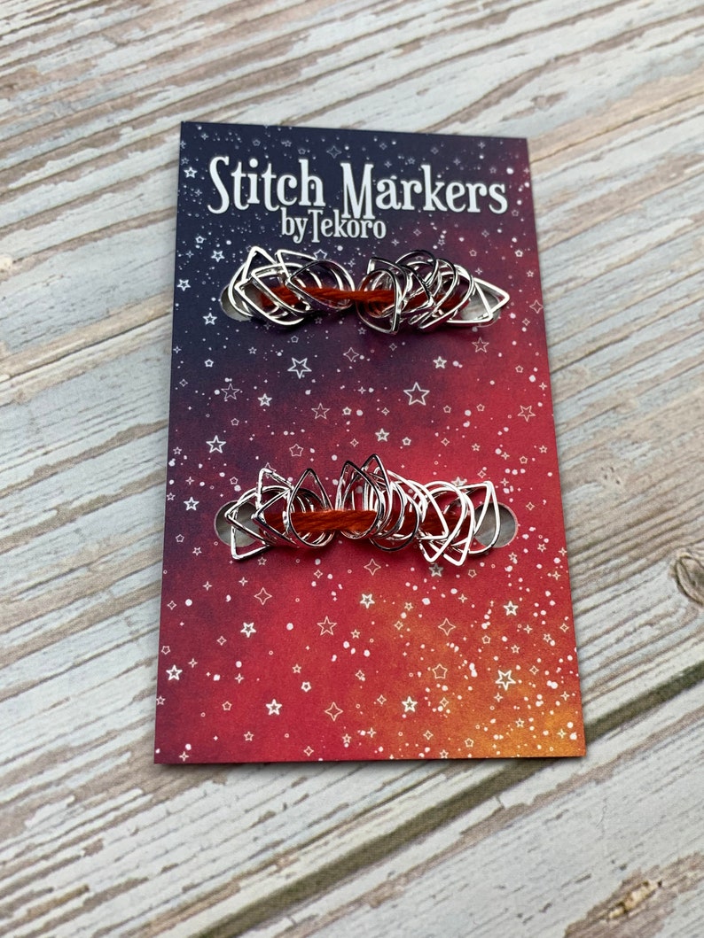 Silver Brass Teardrop Stitch Marker Set 1030 Pcs Etsy