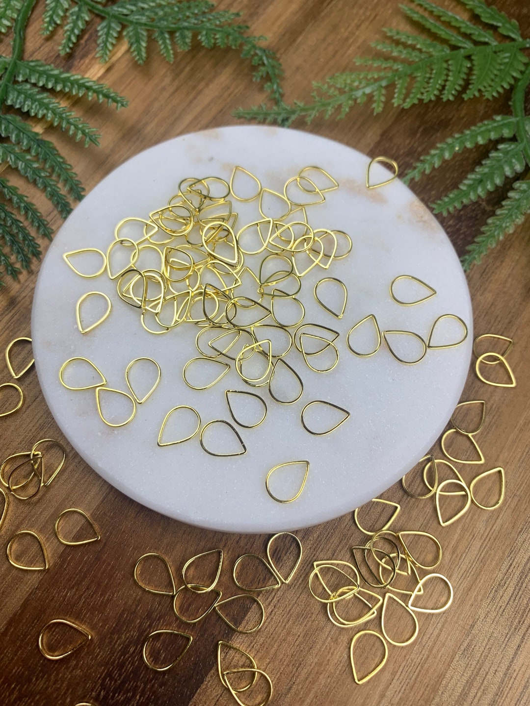 Golden Brass Teardrop Stitch Marker Set 1030 Pcs Etsy