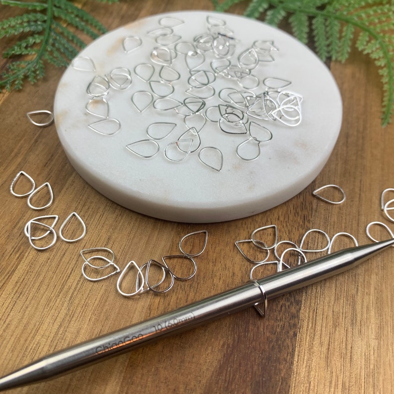 Silver Brass Teardrop Stitch Marker Set 1030 Pcs Etsy