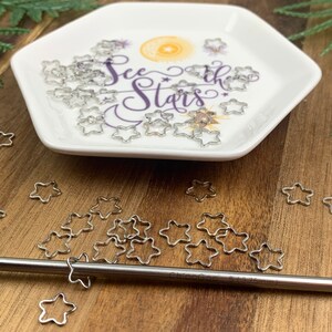 Silver Brass Star Stitch Marker Set 10-30 pcs image 5