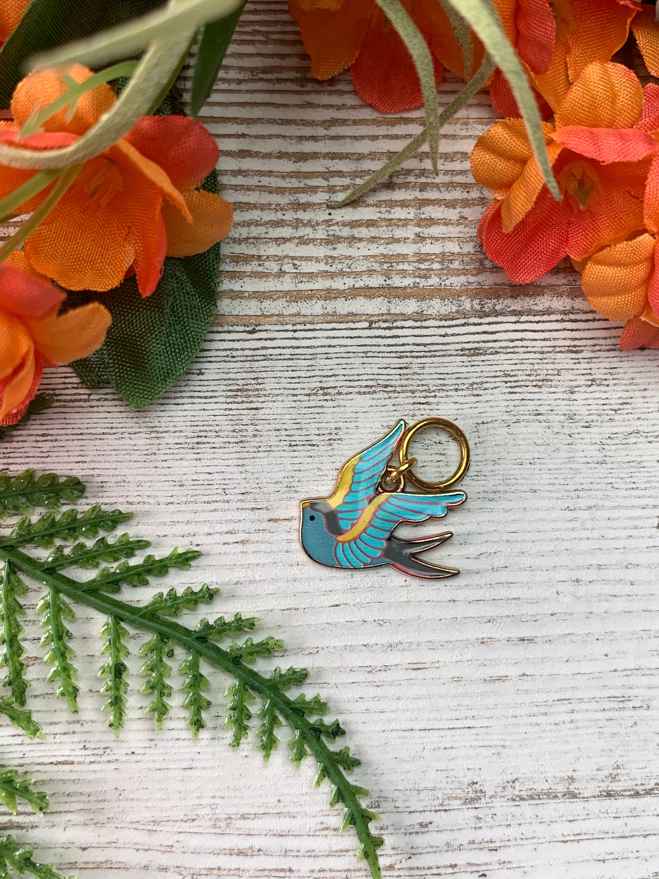 Flying Blue Bird Stitch Marker/progress Keeper - 1 Pc - Etsy