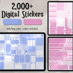 Bluebell and Primrose Everyday Essentials Conjunto de adesivos digitais Duo para anotações e planejadores digitais - DOWNLOAD DIGITAL - Conjunto de 2 cores