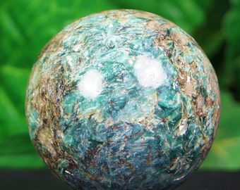 kyanite Mineral specimen hand polished emerald blue stone Sphere 55 mm rare material Swat Valley