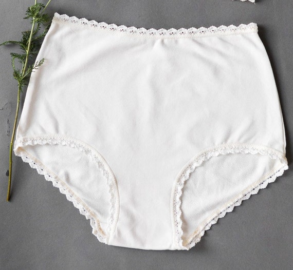 White Organic Cotton High Waist Knickers Organic Lingerie, Organic