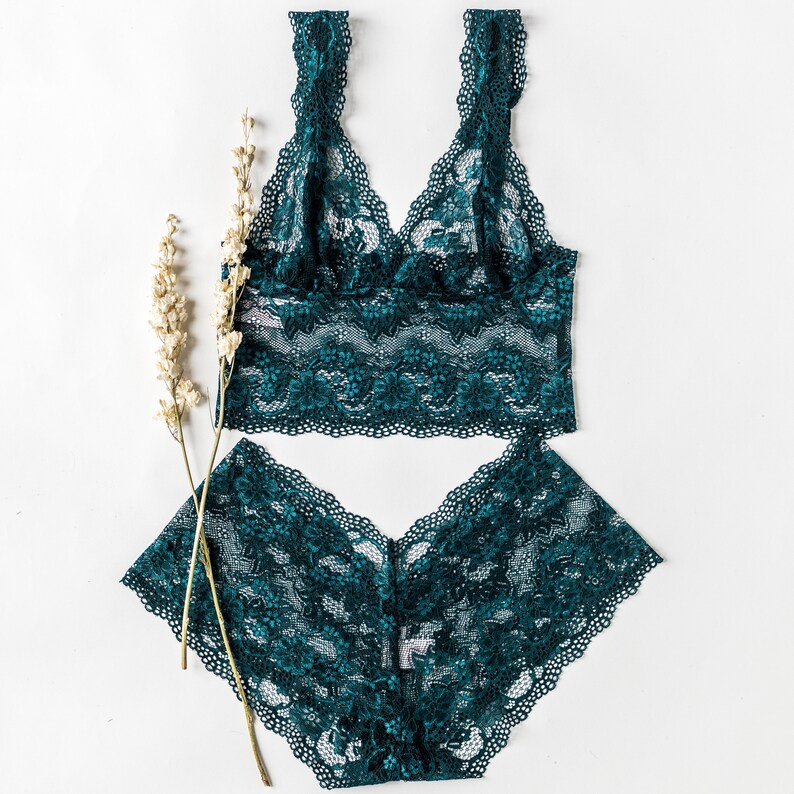 Teal Blue Lagoon Longline Lingerie Sheer Lingerie Lace | Etsy