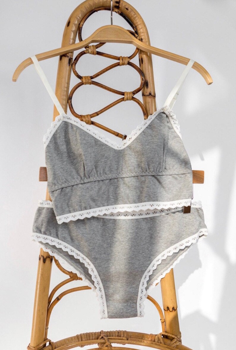 Organic Cotton Bralette and Panty Set Eco Friendly Basics Etsy UK
