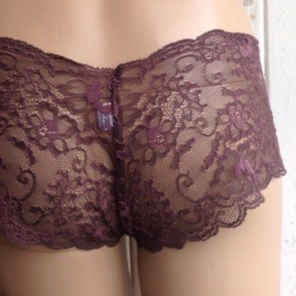 Chocolate Lace French Knickers from Brighton Lace.