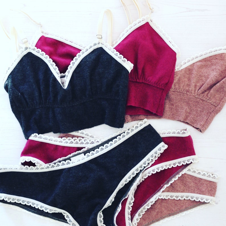 Wool Bra Cashmere Bralette Brighton Lace Cashmere Underwear Bralette Ethical Underwear Wool Underwear Cashmere Bra Cashmere Bralette