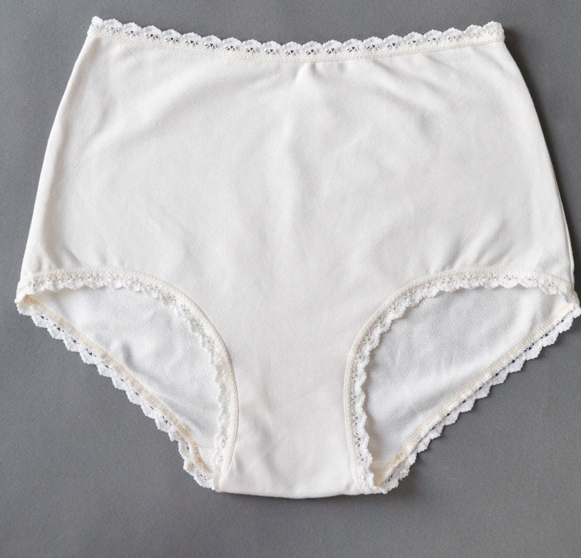 Women's White Cotton High Waist Brief