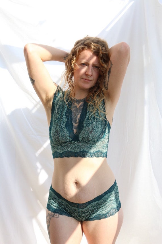 Seafoam Green Lace Lingerie Set Relaxed Lingerie 